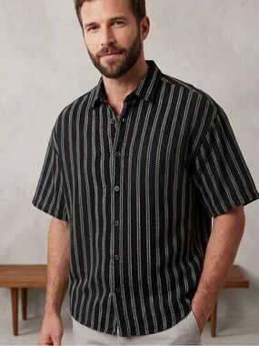 Banana Republic BEACHY LINEN-BLEND RESORT SHIRT
